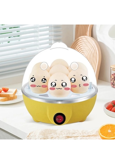 Yumurta Pişirici Otomatik Kapanma Ev 7 Yumurta Çok Fonksiyonlu Buğulanmış White L