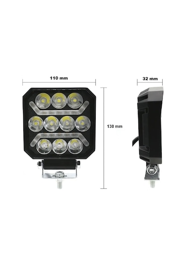 Oto Çalışma Lambası 4 İnç 12-24v Drl Sarı 2 Mod Flash Traktör Tır Kamyon Tekne Projektör Sis Farı