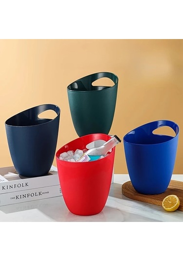 Topshop1 Mavi 1 Adet Ticari Akrilik Buz Kovası, El Tipi Kalın Bira Soğutucu, Mutfak Bar Malzemeleri Mavi