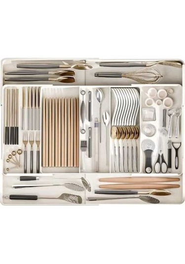 Pazly Teleskopik Sofra Saklama Kutusu Genişletilebilir Büyük Kapasiteli Çok Bölmeli Diğer