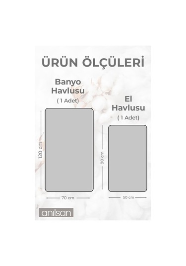 2'li Gri, Sarı Noktalı Havlu Set %100 Pamuk - 1 Adet El Havlusu 50x90 - 1 Adet Banyo Havlusu 70x120 Gri