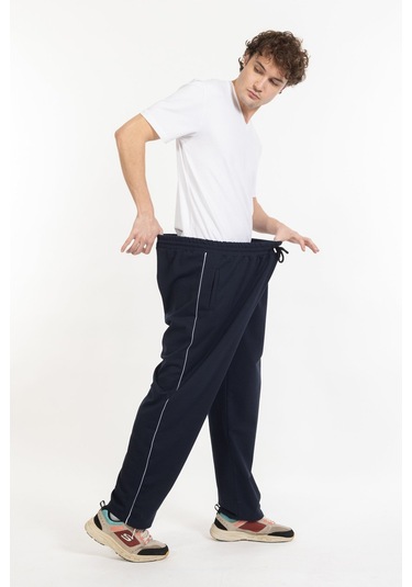 Büyük Beden Erkek Eşofman Altı Cepli Fermuarlı Blr-08- 1023 Lacivert