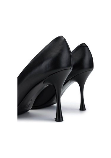 Tamer Tanca Kadın Hakiki Deri Siyah Deri Topuklu Ayakkabı 815 9603 Bn Ayk Y25 Sıyah Dr Siyah