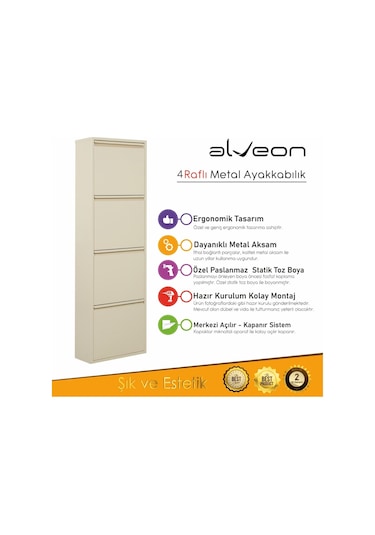 Alv-104 Alveon Metal Ayakkabılık Krem