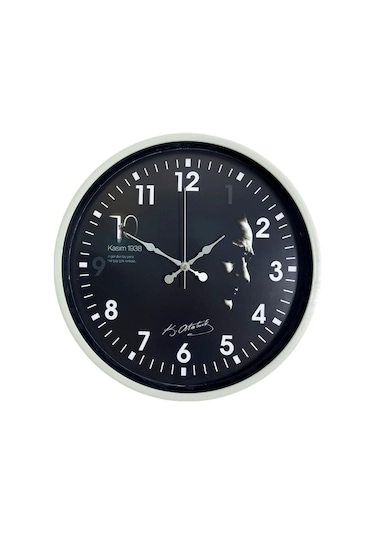 Krem 36 Cm Elegant Atatürk Duvar Saati Renkli