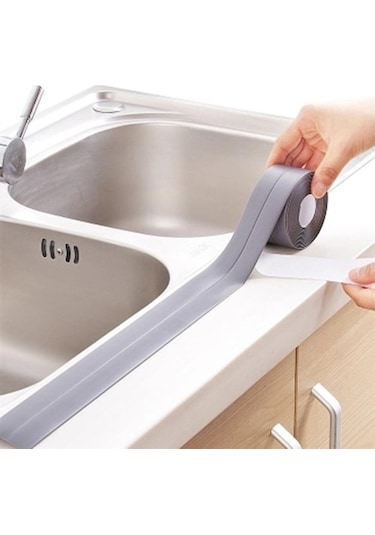 3.2 Metre Gri Su Sızdırmaz Bant Kenar Mutfak Banyo Fayans Bandı