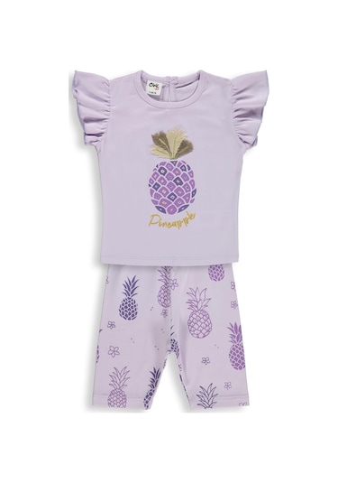 Civil Baby Ananas Baskılı 6-18 Ay Takım - Lila