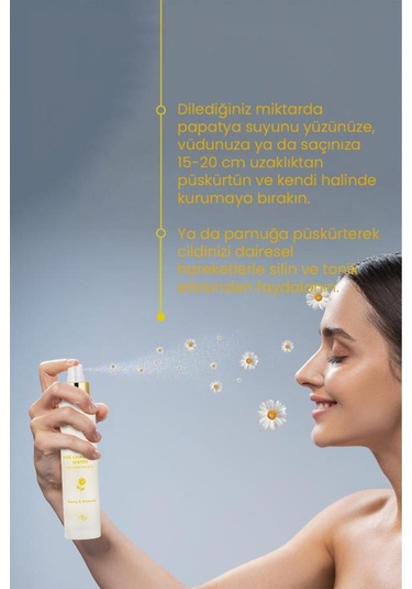 Bade Natural Papatya Suyu Saç Ve Yüz Toniği %100 Doğal Ve Saf 100 ML