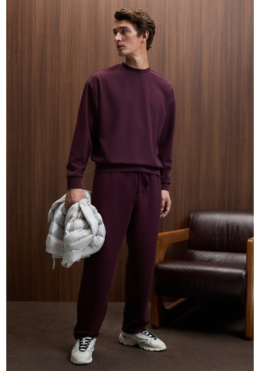 Grimelange Vıento Erkek Bisiklet Yaka Uzun Kollu Regular Fit Bordo Sweatshirt Bordo