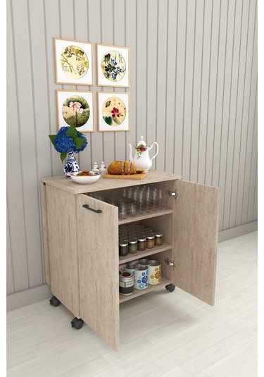 Asra Trend %100 Mdflam 105cm Mutfak Adası Yemek Masası Kahve Köşesi Ma-01 Sidon Çok Renkli