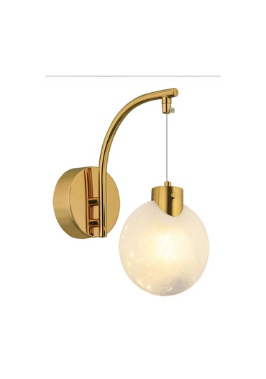 Fiora Midye Cam Küre Duvar Aplik Gold & Krom Seçenekli Gold