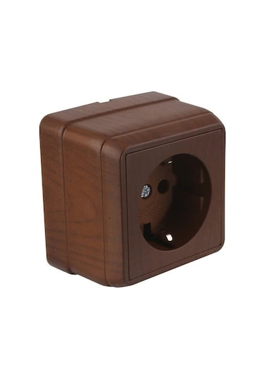 Mutlusan Sıva Üstü Topraklı Priz Ceviz