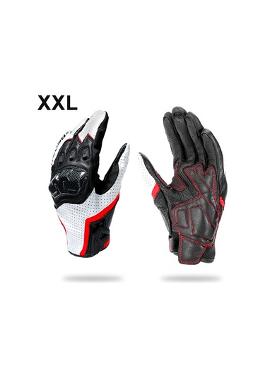 Jeehugo Motosiklet Tam Parmak Eldiveni Beyaz Xxl - Akrilik Fiber Eklem Korumalı, Soluk, Dokunmatik Ekran Uyumlu