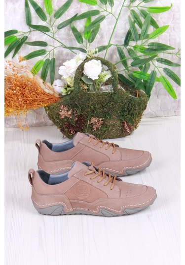 Mehmet Mete 42325 Comfort Rahat Esnek Hakiki Deri Erkek Ayakkabı Vizon