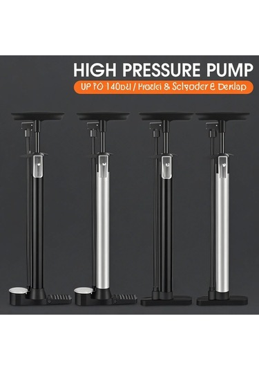 Suofeng West Bıkıng 140psı Yüksek Basınçlı Fren Çevresi, Bisiklet-elektrikli Araba Topu İçin Dikey Pompa, Manometreli, T Tipi Kolu, Katlanabilir Taban, Amerikan-fransız Valfi Gümüş