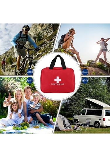 Wondernest 234'ü 1 Arada Taşınabilir Ev Ve Dış Mekan Acil Durum Seti Hayatta Kalma Kutusu Kırmızı