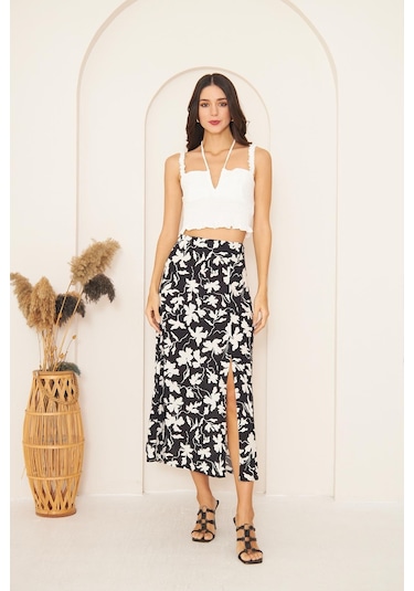 Darlin Moda Beyaz Askılı Crop Bluz Dm7003 Beyaz