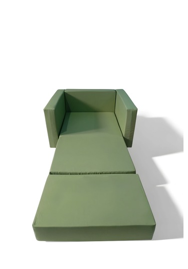 Katlanır Yer Yatağı - Çocuk Koltuğu - Bebek Yatağı 0-5 Yaş Haki Yeşili