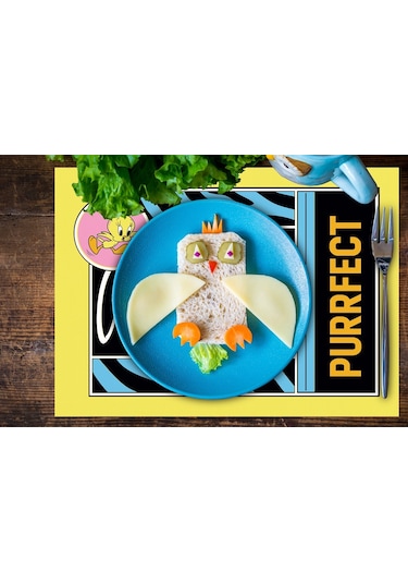 Adawall Home Tweety Teams Kumaş Amerikan Servis 4'lü Set 35x50cm Çok Renkli