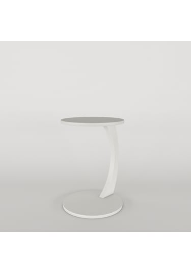 İntergo Tekerlekli C Yan Sehpa Beyaz