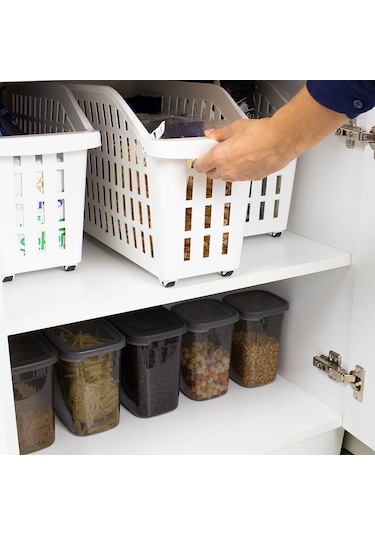 13l Tekerlekli Düzenleyici Sepet Çok Amaçlı Sepet - Şeffaf