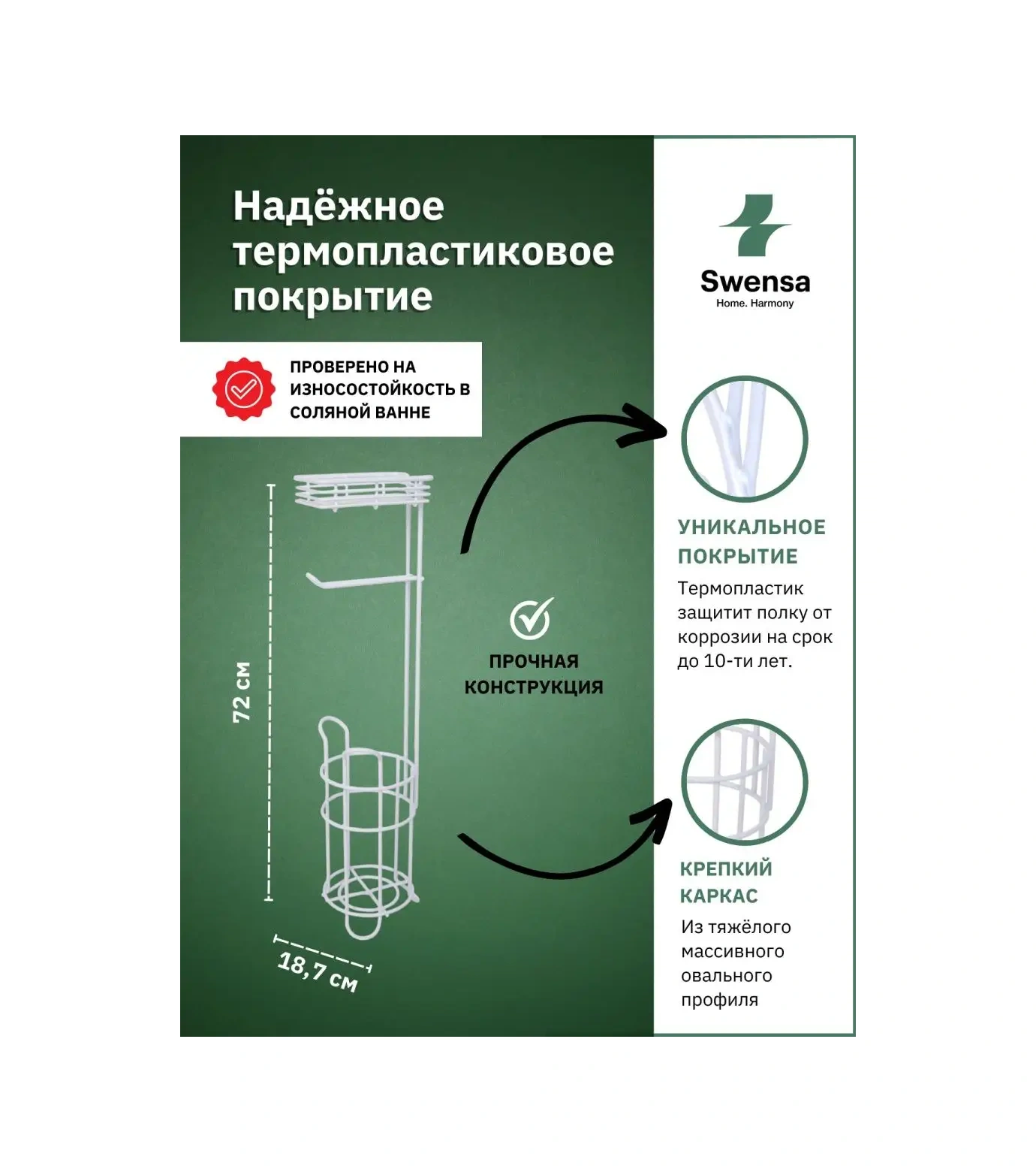 Swensa Raflı Ve Depolu Tuvalet Kağıdı Tutucu 30912147 Beyaz