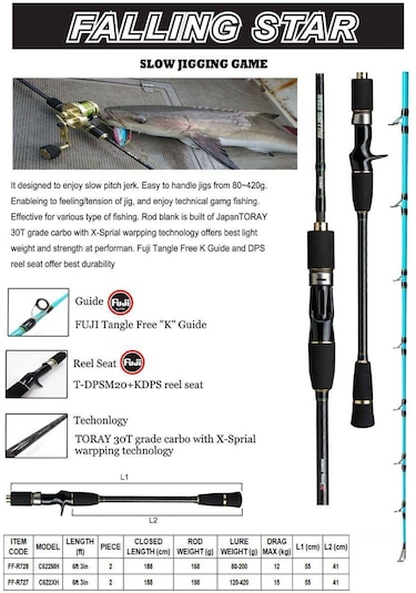 Omoto Falling Star 80-200Gr. Tetikli Slow Jig Kamışı