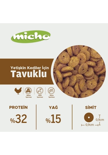 Micho Yetişkin Kedi Maması 15 Kg