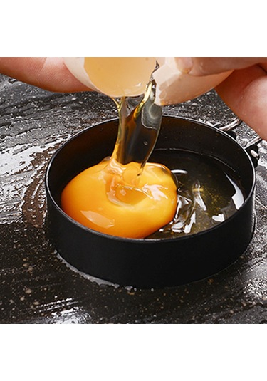 Lemestar Paslanmaz Çelik 4'lü Yumurta Halkası Seti - Yağ Fırçası Hediyeli, Yapışmaz Kaplamalı