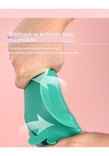 Çocuk Silikon Yemek Tabağı Dörtlü Set - Bulanık Mavi Açık Mavi