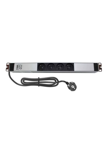 Amp Connect 19" 1u 4 Ups / Fransız Soketli Alüminyum Kabin Prizi Pdu