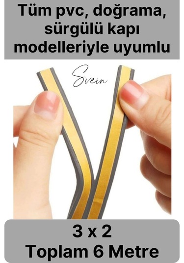 1. Sınıf Gri Kapı Pencere Soğuk Toz Geçirmez İzolasyon Fitili Yapışkanlı Isı Yalıtım 2x3 6 Mt Diğer