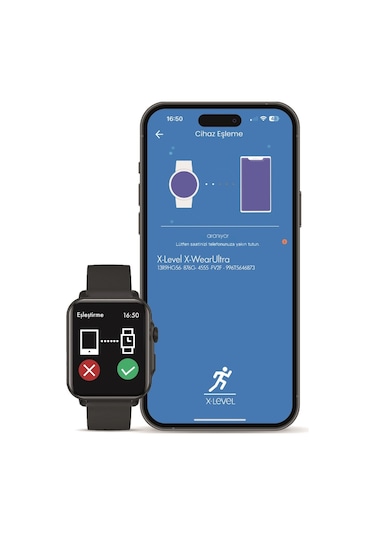 X-Level XW8012B X-Wearsmart 49 MM Bluetooth Aramalı Akıllı Saat Siyah (Distribütör Garantili)