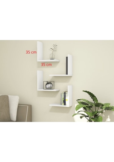 Rafkestir Aras Duvar Raf Seti 4 Lü Cordoba ( Mat )