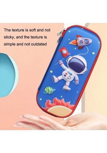 Willowhaven S-888 İlköğretim Okulu Karikatür Eva Kalem Kutusu, Açık Mavi, Düşme Önleyici, 22x10cm, 125g, Çocuk Kullanımı Açık Mavi