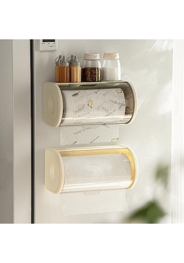 Kayısı Duvara Montaj Rulo Kağıt Tutucu Temizle Toz Geçirmez Kapak Modern Banyo Mutfak Kağıdı Havlu Kağıt Dispenseri Organizatör Saklama Kutusu
