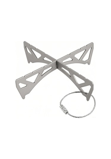 Mufunye Titan Standlı Kamp Çadır Ofeni Tutucu, Ultra Hafif Yürüyüş-fişleme Piknik Izgarası Destek Aparatı Gümüş