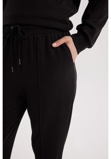 Defacto Harem Basic Düz Sweatshirt Kumaşı Pantolon D9363ax25spbk81 Siyah