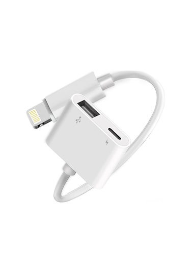 Hombey İphone Uyumlu İçin Usb3.0-lightning Otg Dönüştürücü, Usb Flash Bellek Ve Mikrofon İkili Fonksiyonlu Adaptör Kablosu