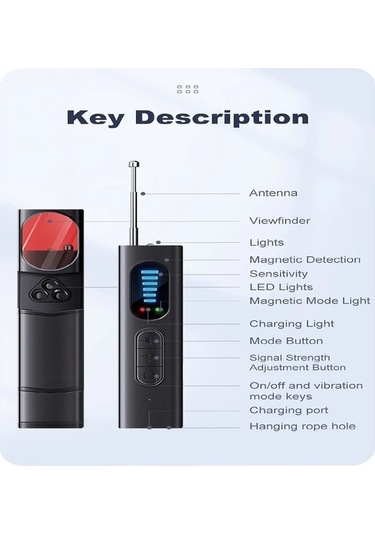 Createtech T15 Kamera Dedektörü Kablosuz Kızılötesi Tarayıcı Anti-konum Dedektör