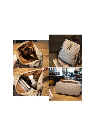 Arion G71 2'si 1 Arada Kadın Omuz ve Sırt Çantası Bej - Kahverengi