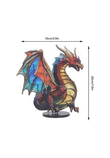 Fortunelane Renkli Metal Kral Ejderha Figürü - Ev Dekorasyonu Masaüstü Heykeli, Dayanıklı Kumaş İle Ev, Ofis Ve Hediye İçin