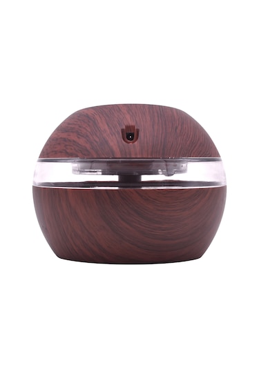 Geeksen Koyu Ahşap Desenli Usb Nemlendirici - 300ml, 30ml/saat, Led Gece Lambası Ve Aromaterapi Özelliği, Yx-002 Modeli