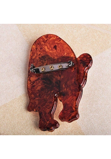 Blucome Canlı Kahverengi Ayı Şekli Broş Doğal Hayvan Desen Akrilik Takı Bayan Çocuk Çocuk Parti Hediye Göğüs Süs Aksesuarları Kahverengi