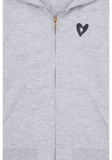 U.s. Polo Assn. Kız Çocuk Açık Gri Melanj Hırka Örme 50316873-vr091 Acık Grı Melanj