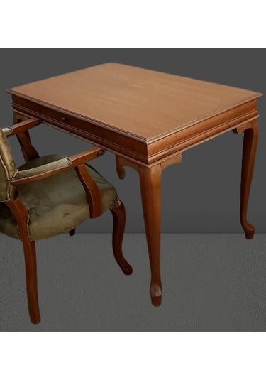 Çalışma Masa-berjer 90395 St Sandalye Kelebek Klasik Ceviz Keten Kumaş Aslan Ayak