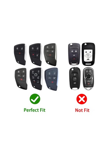 Geeksen Chevrolet 2021-2022 Model 3/4/5/6 Tuşlu Akıllı Anahtar İçin Alüminyum Korumalı Kılıf Gri Anahtar Zinciri İçerir