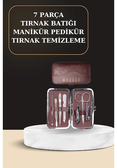 7 Parça Manikür Pedikür Seti El Ayak Bakımı Çantalı Paslanmaz Çelik
