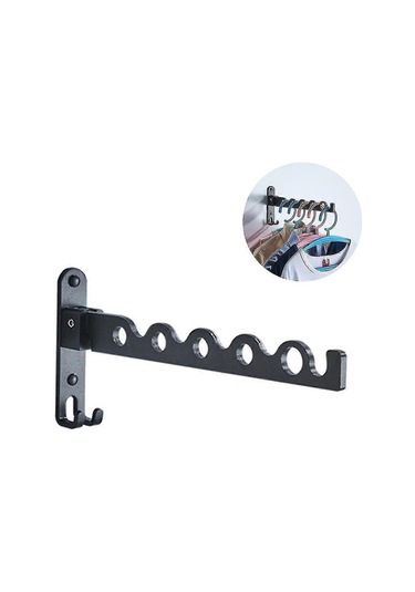 Ganzhoushop Kurutma Makinesi Rafı Katlanır Duvara Monte Elbise Askısı Çamaşır Odası Elbise Askısısiyah Çok Renkli