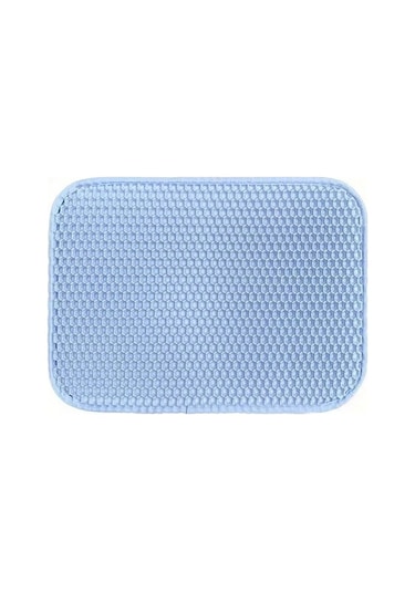 Elmpaly Su Geçirmez Çift Katmanlı Mavi 45x60 Cm Kedi Kumu Pedi İle Evinizi Temiz Tutun